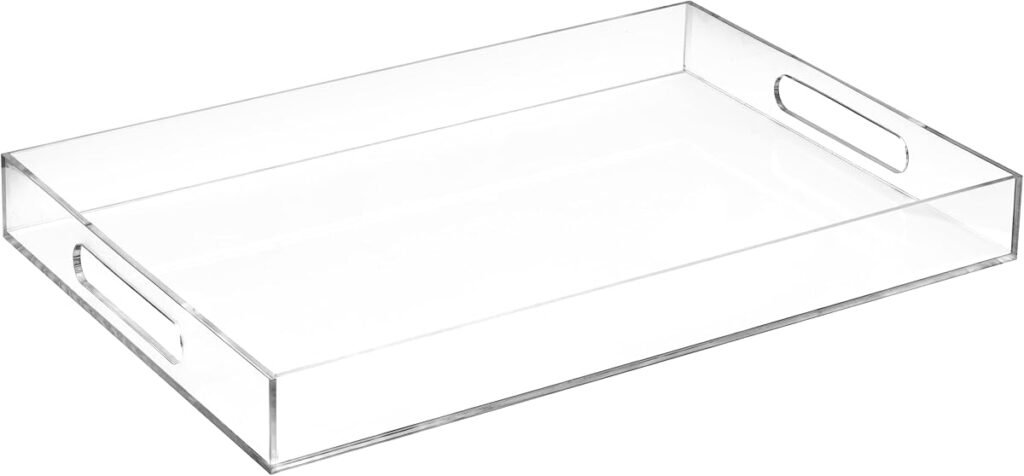 Clear faux leather serving tray