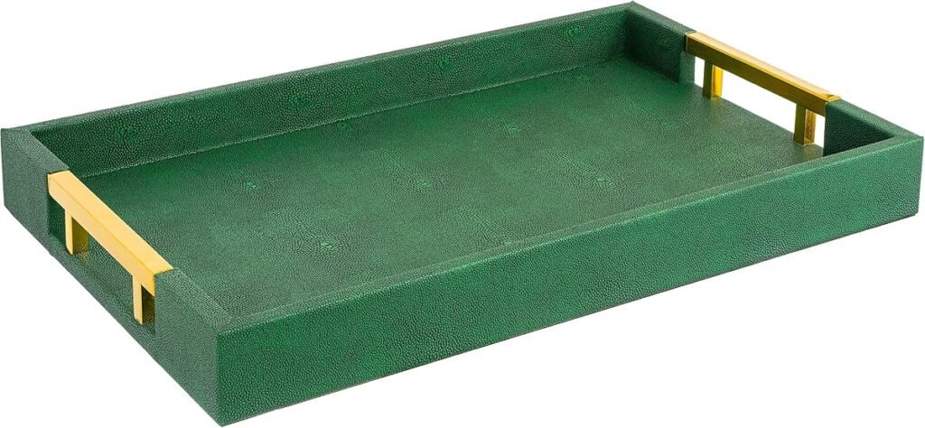 Home Redefined decorative serving tray in Emerald Green/Gold