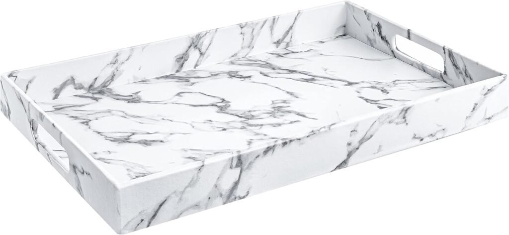 Home Redefined decorative serving tray in White Marble